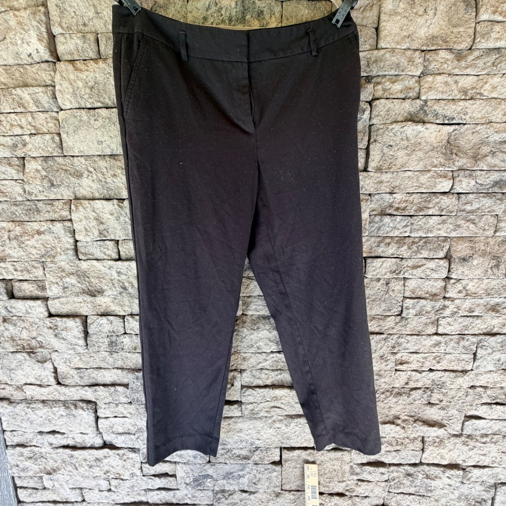 LOFT Outlet Ankle Pants Women Size 14 Black Tapered Stretch Minimalist Workwear